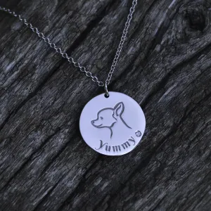 Zlatý přívěsek YUM s diamantem na řetízku, rytinou psa a jménem