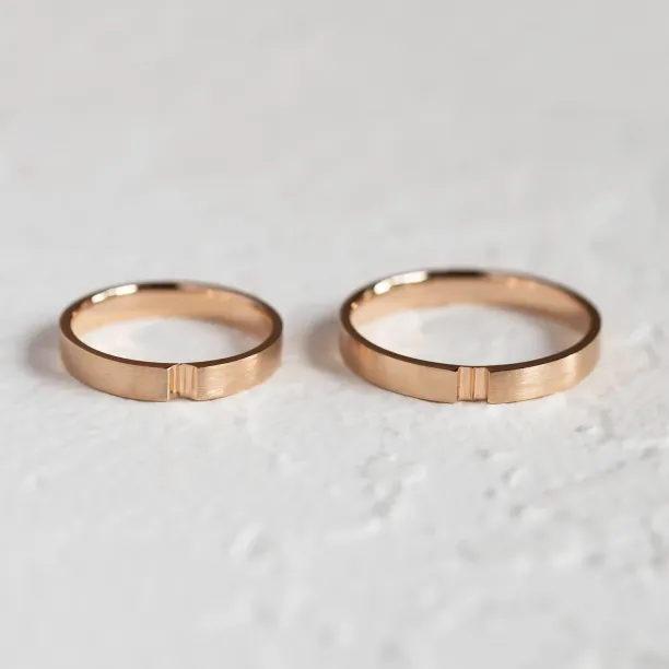 White gold wedding rings with a secret heart ADELIA  Image