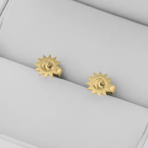 LOLLI unusual gold stud earrings for a striking lady Thumbnail