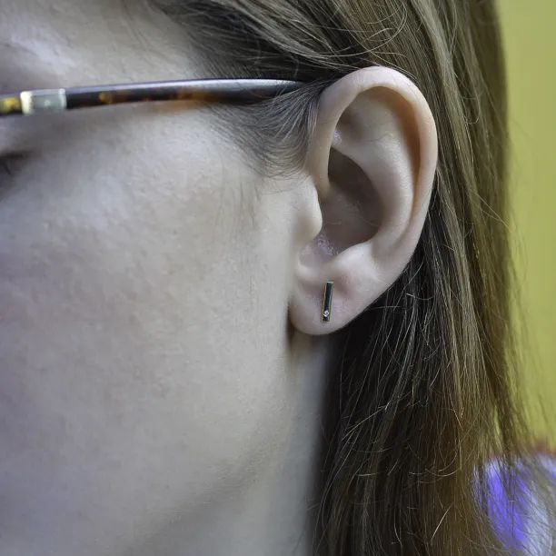Minimalist gold diamond earrings DINA Image