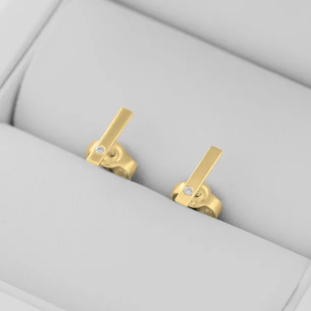 Minimalist gold diamond earrings DINA Image