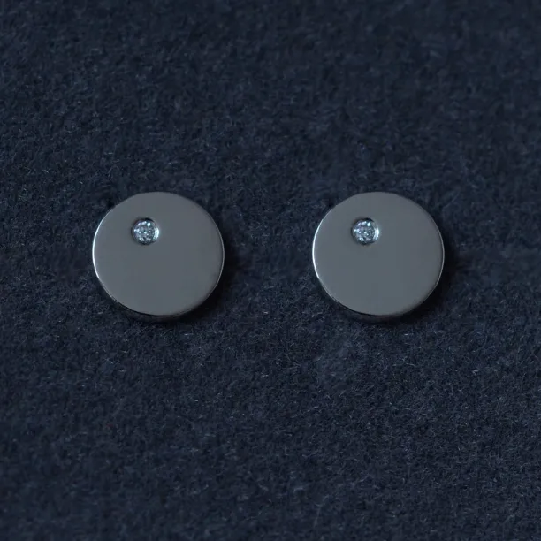 Minimalistické zlaté puzetové náušnice s diamantem pro každý den VIOLY Image