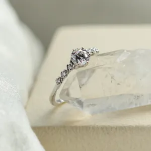 MISI gold moissanite engagement ring with side diamonds 0.5ct Thumbnail