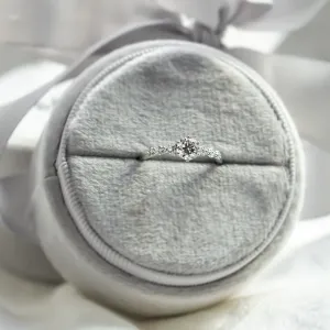 MISI gold moissanite engagement ring with side diamonds 0.5ct Thumbnail
