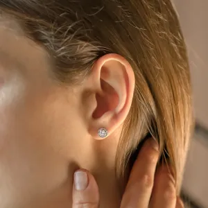 Classical gold stud earring with diamonds NINA Thumbnail