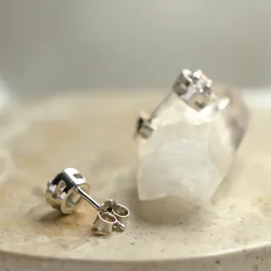 Classical gold stud earring with diamonds NINA Thumbnail