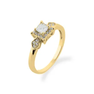 NOEL gold engagement ring with princess diamond Thumbnail