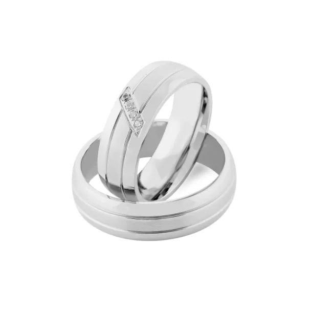 VESTA classic gold diamond wedding rings Image