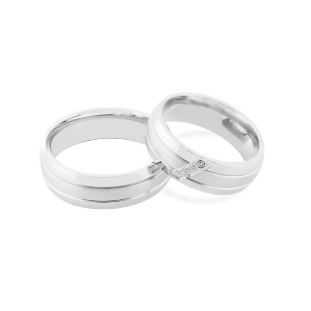 VESTA classic gold diamond wedding rings Image