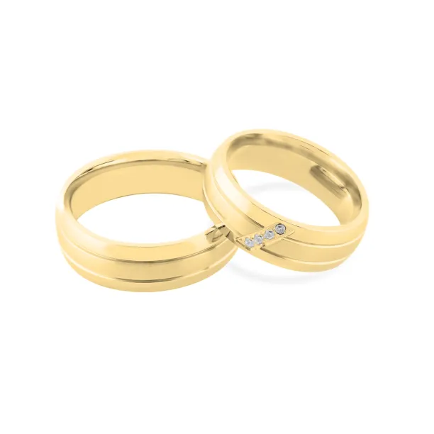 VESTA classic gold diamond wedding rings Image