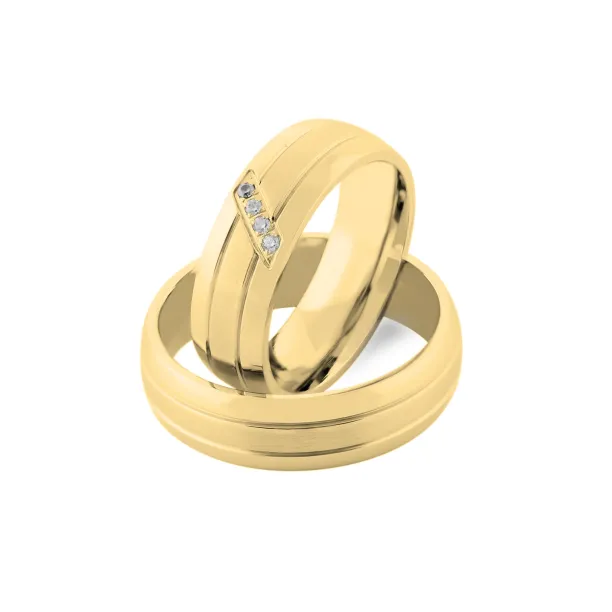 VESTA classic gold diamond wedding rings Image