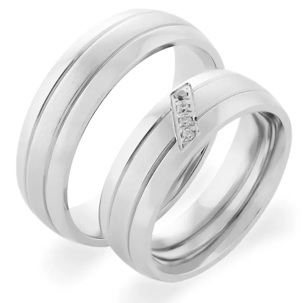 VESTA classic gold diamond wedding rings Image