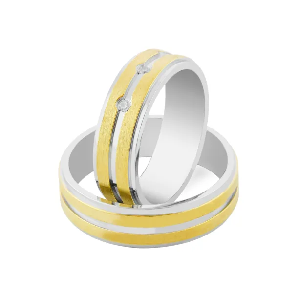 NORRE combination gold diamond wedding rings Image
