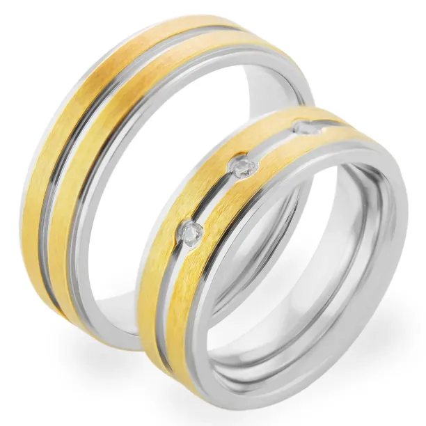 NORRE combination gold diamond wedding rings Image