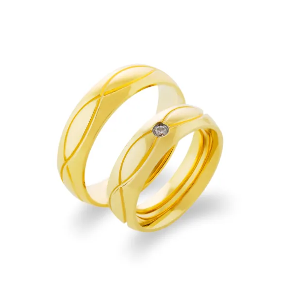 HERA gold diamond wedding rings Image