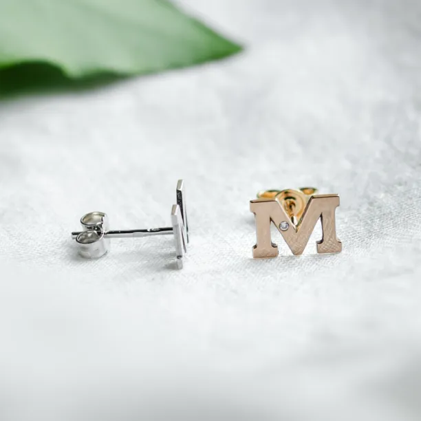 Diamond initial earrings QUNTI Image