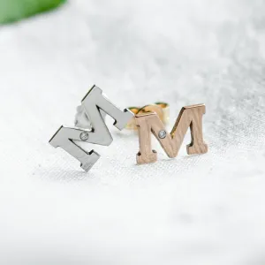 Diamond initial earrings QUNTI Thumbnail