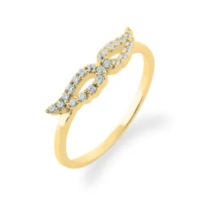 DOVEK wings shape gold diamond ring Thumbnail
