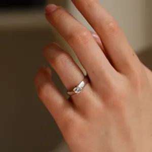 HEIM silver ring with zircon worn on a hand