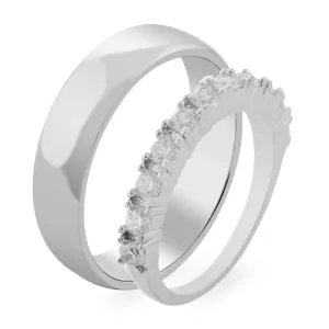 Zlatý snubní diamantový prsten JOEN s řadou kulatých diamantů