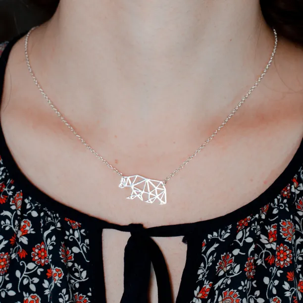 Sterling silver necklace with polar bear BALLE Image