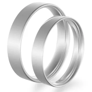 Flat wedding rings made of white gold CLOVIS