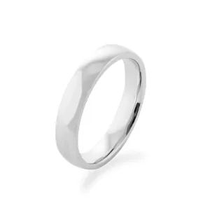 D-SHAPE white gold wedding rings with diamond CHICAGO Thumbnail