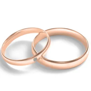 Snubní prsteny  z červeného zlata  s diamantem D-SHAPE UTAH