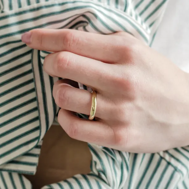 D-SHAPE wedding white gold rings GEORGIE Image