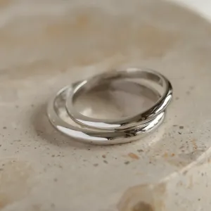 D-SHAPE wedding white gold rings GEORGIE Thumbnail