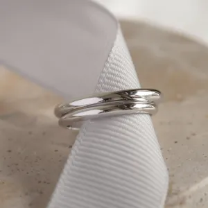 D-SHAPE wedding white gold rings GEORGIE Thumbnail