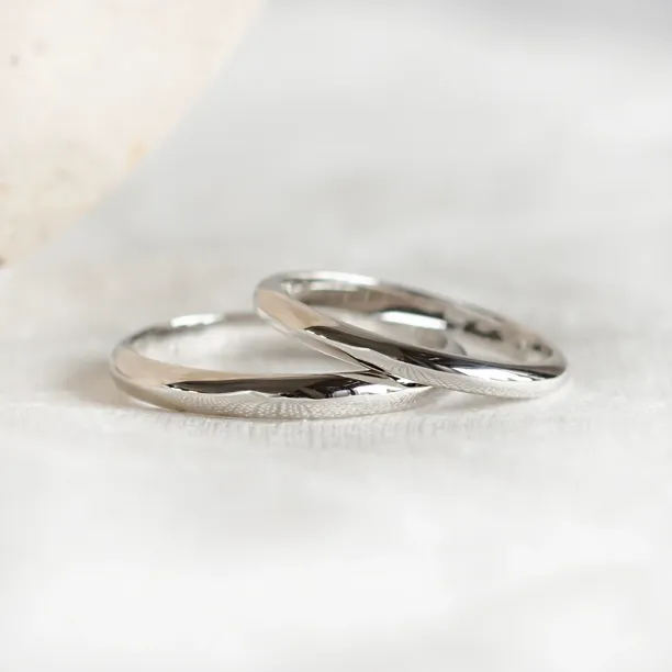 D-SHAPE wedding white gold rings GEORGIE Image