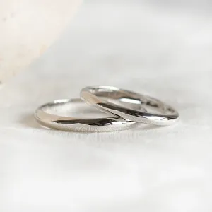 D-SHAPE wedding white gold rings GEORGIE