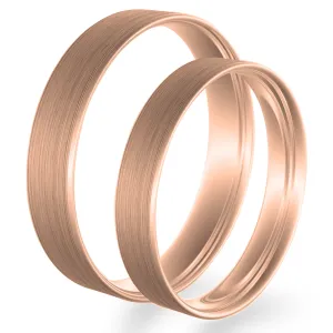 Flat matt wedding rings made of red gold HAYS