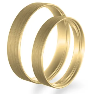 Flat matt wedding rings made of yellow gold AMARILLO