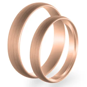 Solid matte wedding rings made of red gold TAOS
