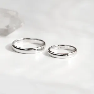 Komfortní snubní prsteny z bílého zlata TESSA Thumbnail