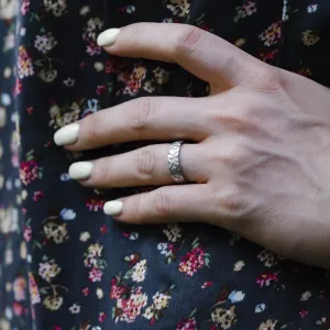 Gold wedding rings with a relief surface FIO Thumbnail