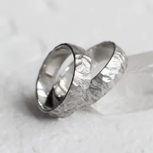 Gold wedding rings with a relief surface FIO Thumbnail