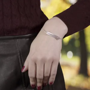 Minimalist silver bracelet with engraving and little heart Renma Thumbnail