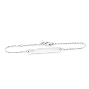 Minimalist silver bracelet with engraving and little heart Renma Thumbnail