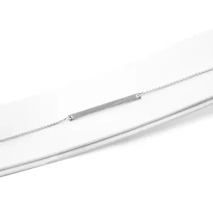 Minimalist silver bracelet with engraving Plofi Thumbnail