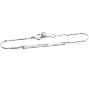 Minimalist silver bracelet with engraving Plofi Thumbnail