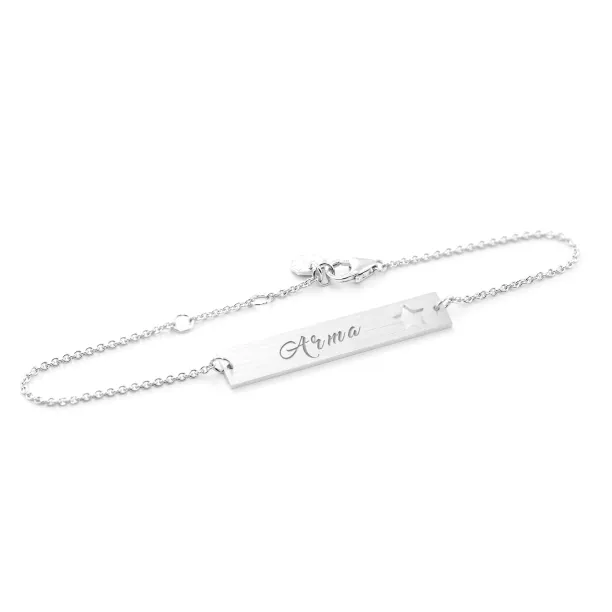 Silver bar bracelet with custom engraving REMA Image