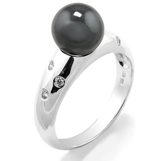 Prsten s hematitem a diamanty DOGA Image