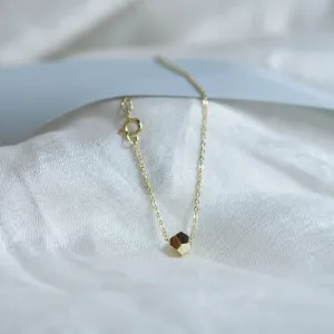 Gold bracelet with a special cube and diamond GIMLE Thumbnail