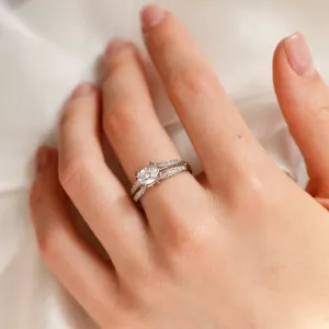 Gold engagement ring with diamonds 1.18ct  FITA