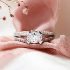Gold engagement ring with diamonds 1.18ct  FITA