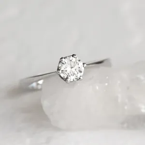 Engagement ring with diamond 0.4ct FLORA Thumbnail