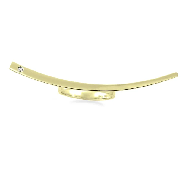 Atypical gold ring Donna - with a diamond Image